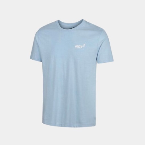 Inov-8 ライトブルー オーガニックコットン Tシャツ 'フォージド' メンズ