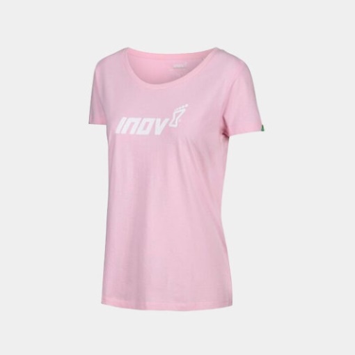 ピンク オーガニック コットン Tシャツ ''inov-8'' レディース