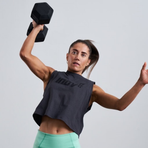 グラファイト Inov-8 F-lite クロップド タンクトップ レディース