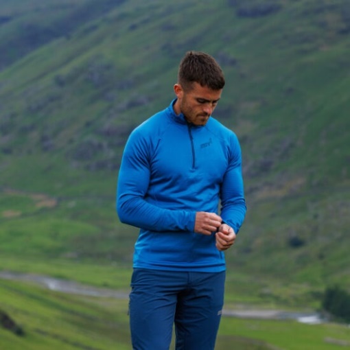 Inov-8 ベンチャーライト ミッド ハーフジップ メンズ ブルー