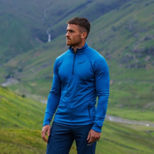 Inov-8 ベンチャーライト ミッド ハーフジップ メンズ ブルー