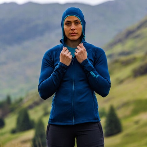 ネイビー Inov-8 ベンチャーライト ミッド パーカー フルジップ レディース